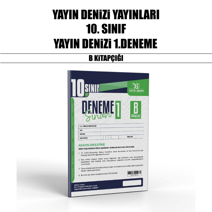 YDENİZİ 10.SINIF DENEME TARAMA SINAVI 1-B - 25-26